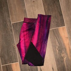 Adidas pink and purple leggings.